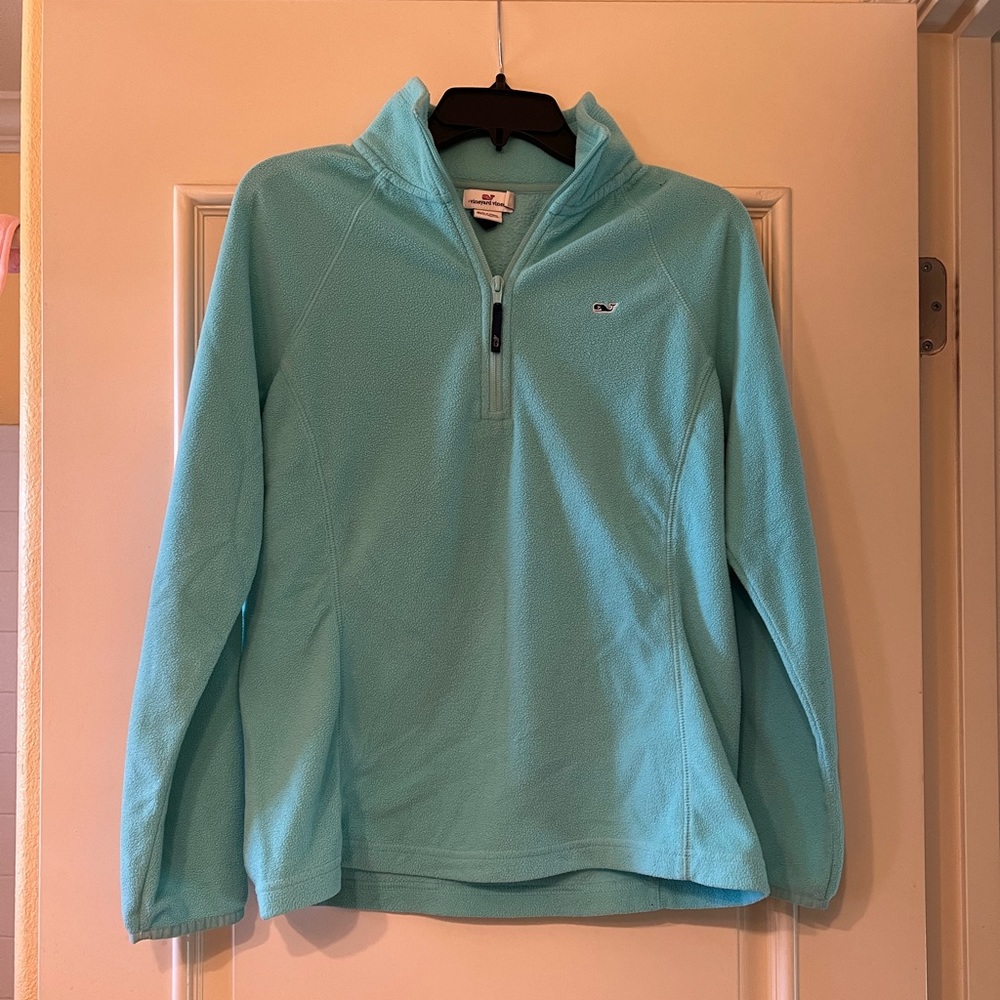 Vineyard Vines M Teal Quarter-Zip Fleece